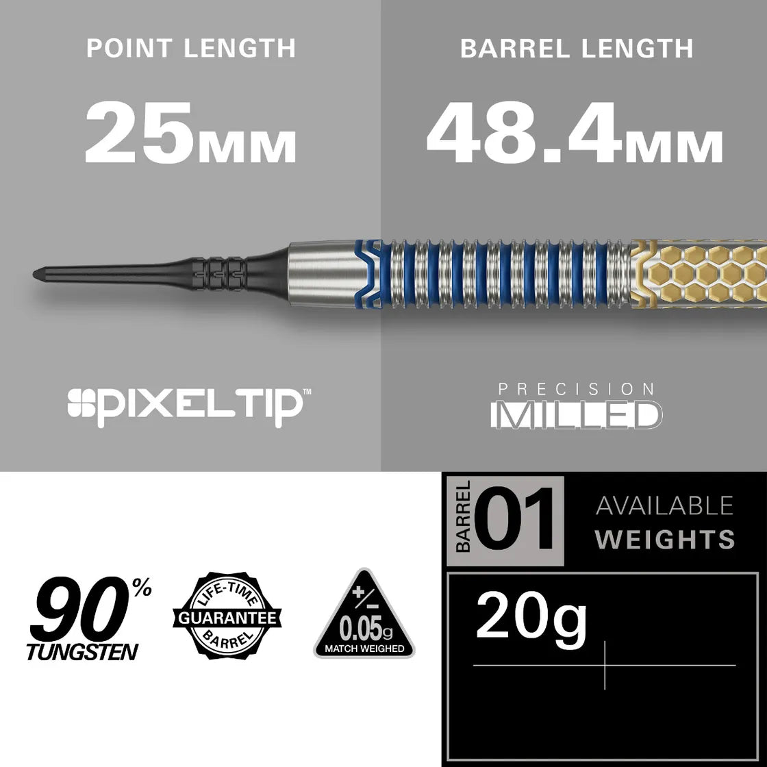 Target Darts Josh Rock Brass Steel Starter Kit