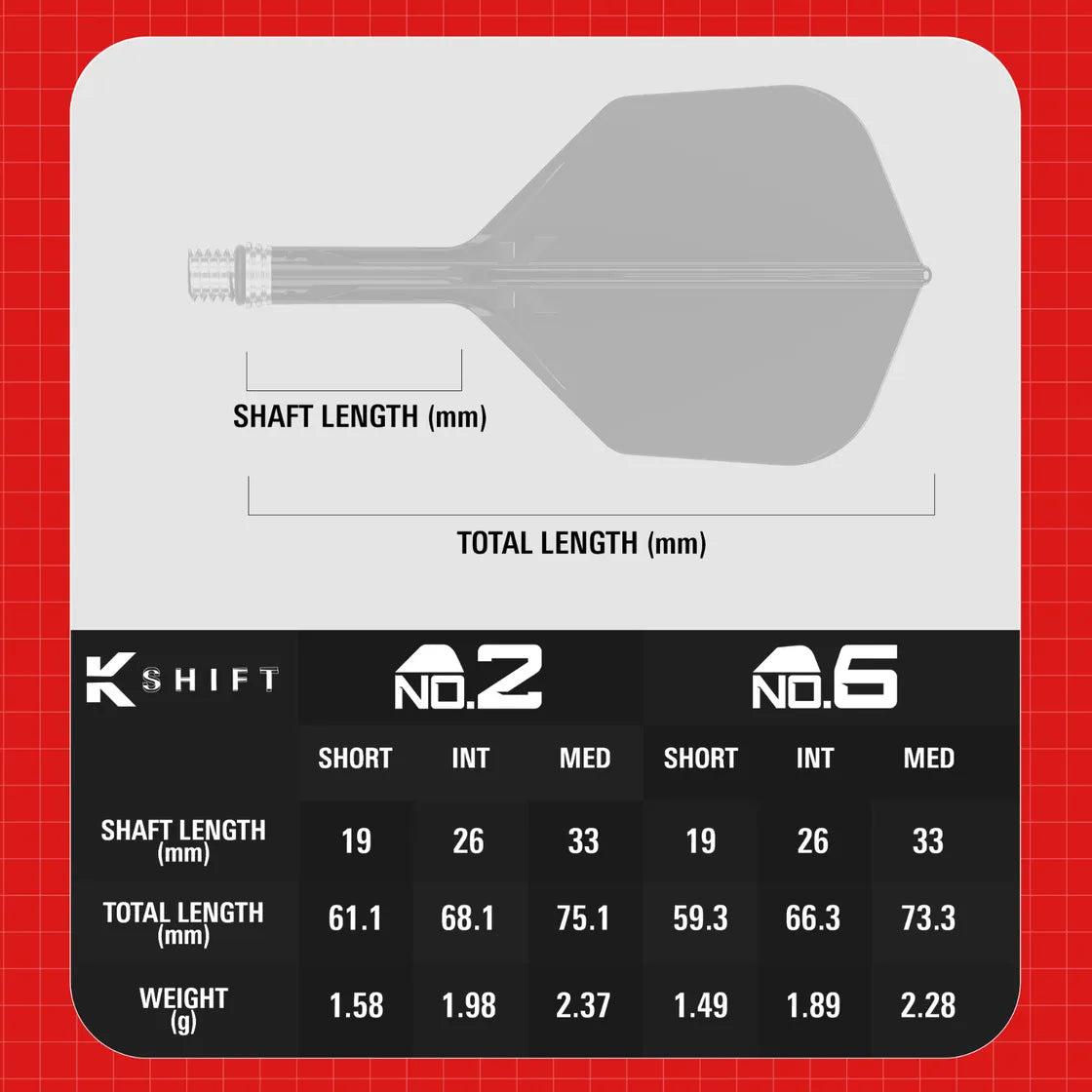Target Darts K-Shift No. 6 Clear Short