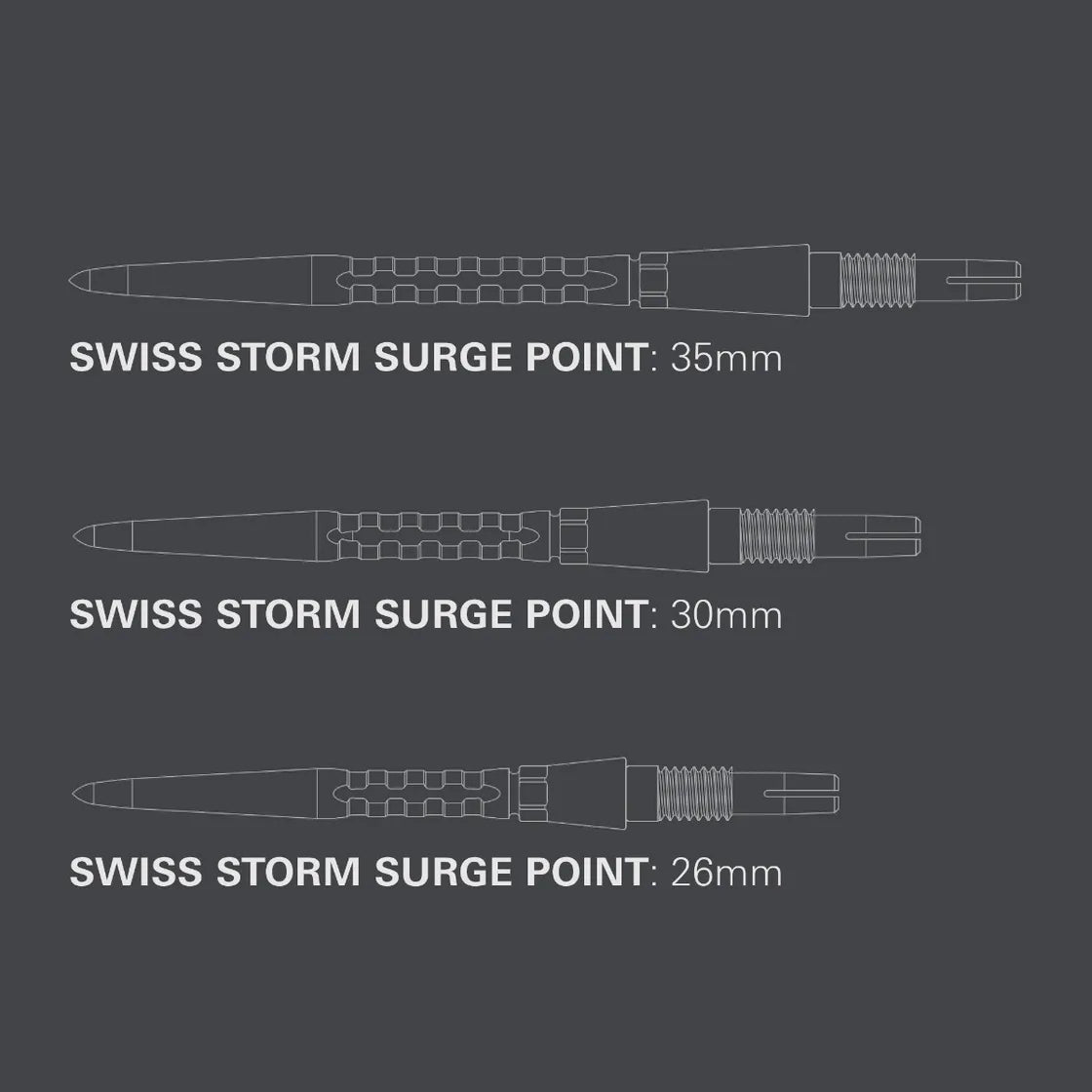 Target Darts Swiss Storm Surge Point Silver 35mm