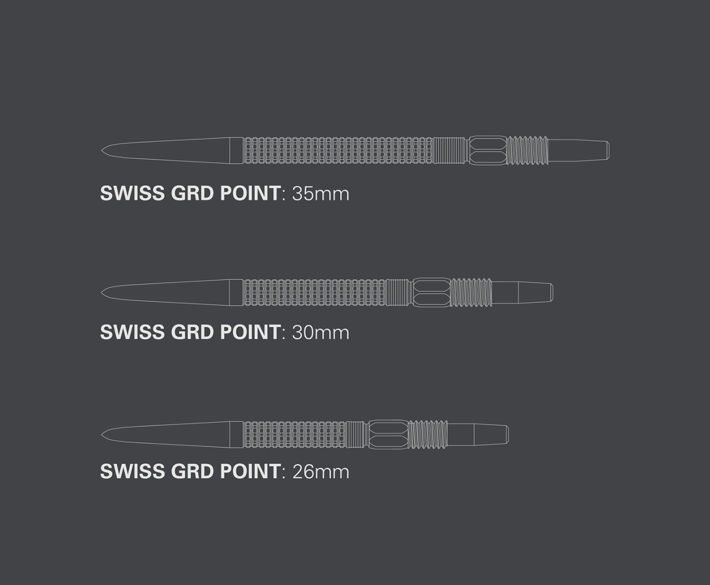 Target Darts Swiss GRD Point Silver 26mm