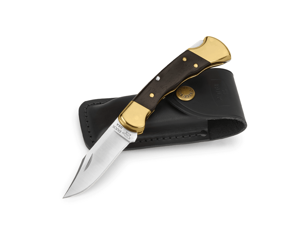 Buck 112 Ranger Knife with Leather Sheath Finger Grooved