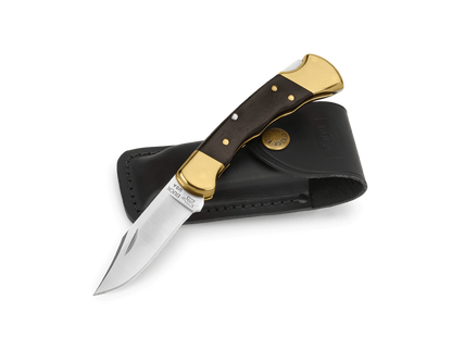 Buck 112 Ranger Knife with Leather Sheath Finger Grooved