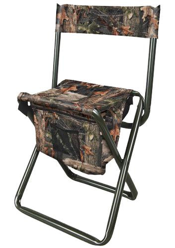 Vanish Camo Folding Hunting Stool with Back, Black & Next G2 Camo