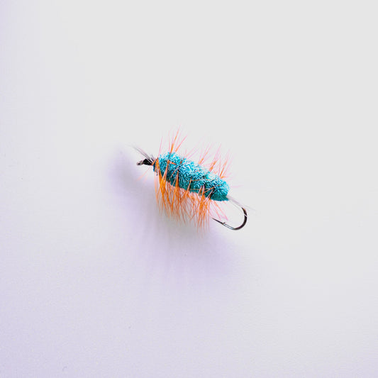 Dry Fly Aqua Body Orange Hackle Bomber #6