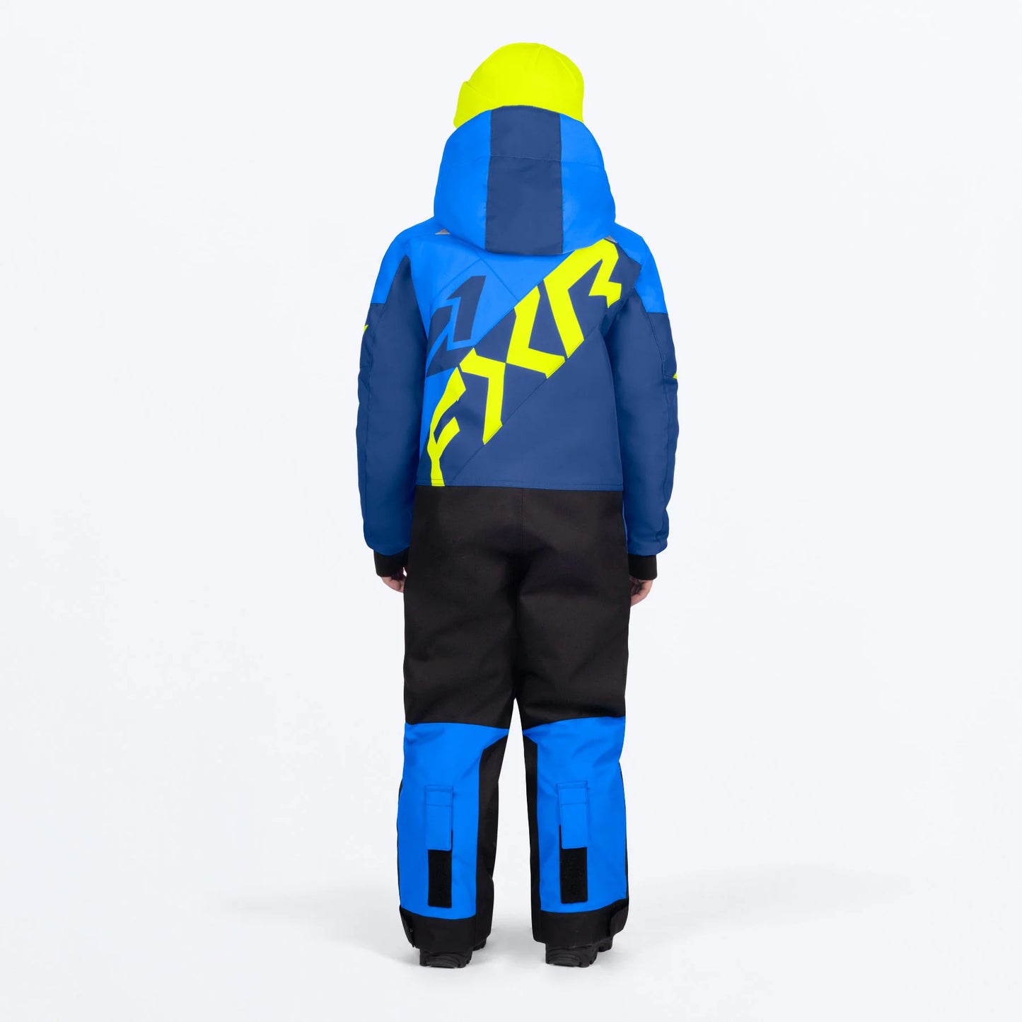 FXR Cold Cross CX Monosuit Children's Blue/Dark Blue/HiVis Size 2