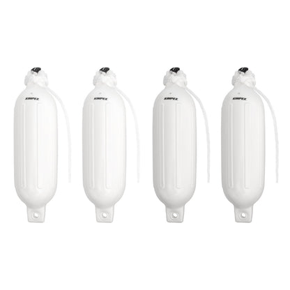 Kimpex Inflatable Vinyl Fender with Rope 4-Pack White 6.5"x23"