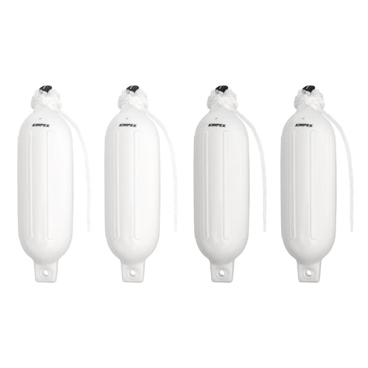 Kimpex Inflatable Vinyl Fender with Rope 4-Pack White 6.5"x23"