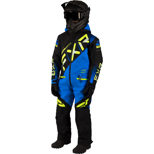 FXR CX Monosuit Youths' Black/Blue/HiVis Size 14