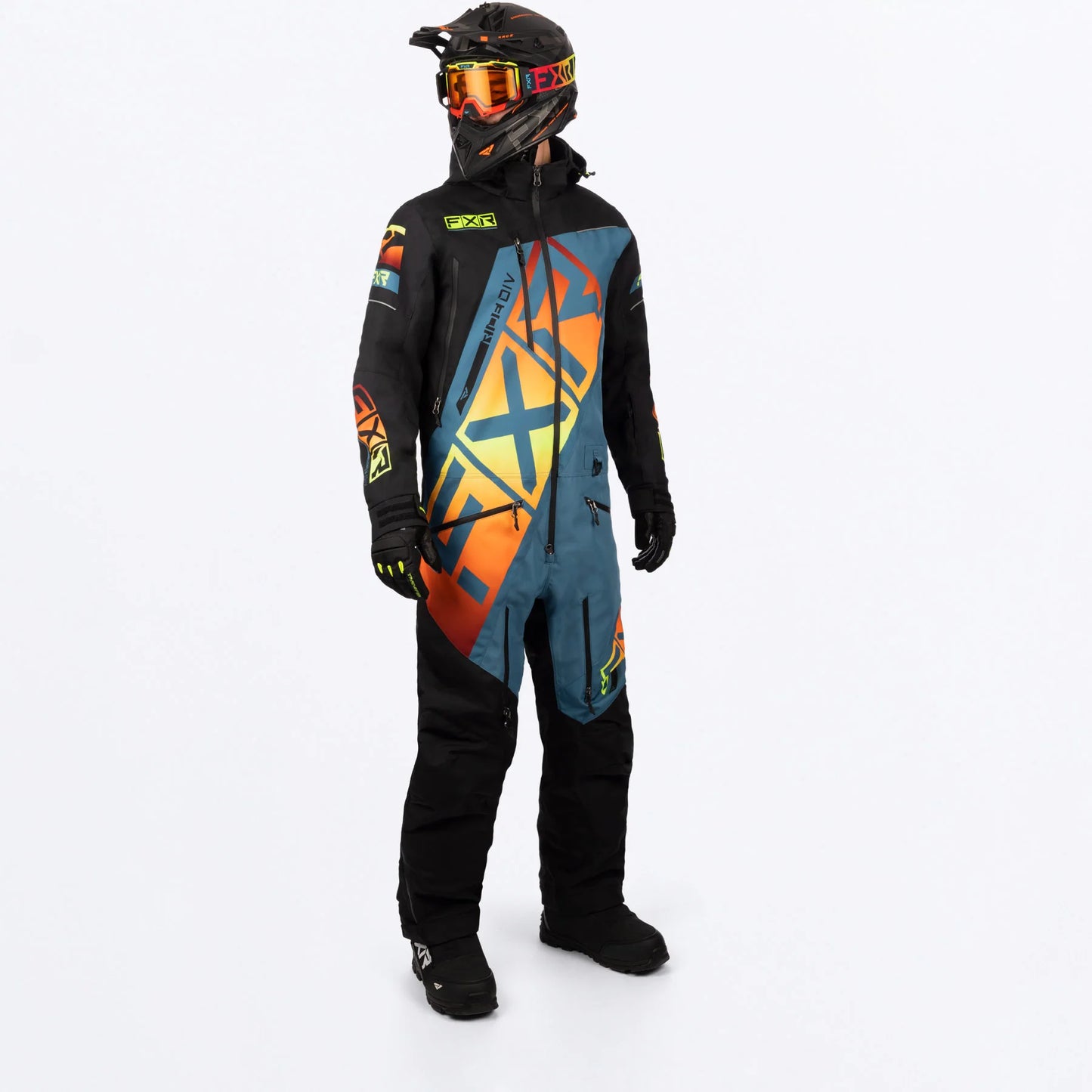 FXR CX F.A.S.T. Monosuit Men's Black/Steel/Inferno Size 10