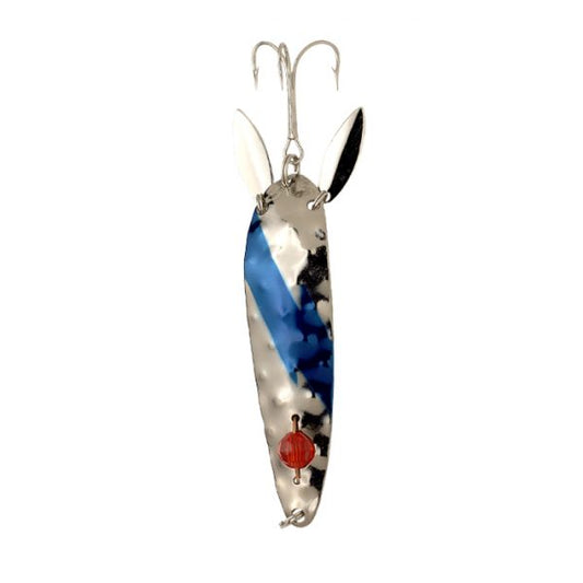 Lucky Strike Attractor Spoon Hammered Nickel/Blue 3.5"