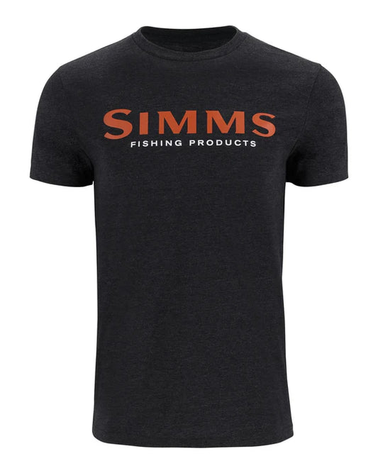 Simms Logo T-Shirt Mens Dark Gunmetal Heather XL