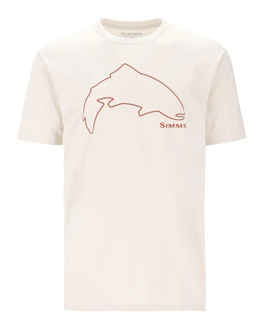 Simms Trout Outline T-Shirt Mens Natural M