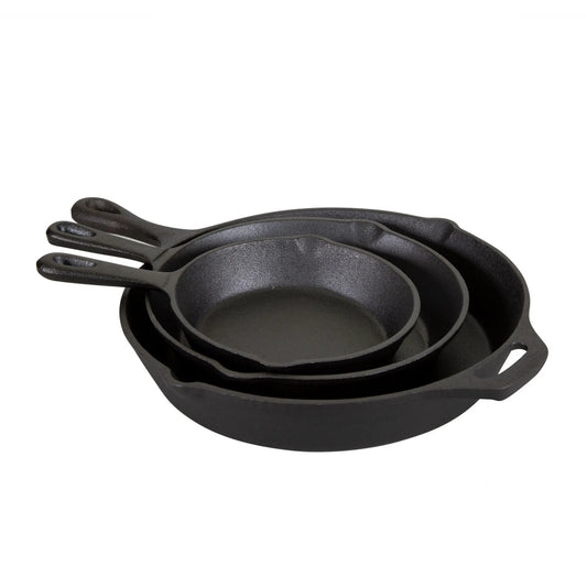 Stansport 16090 Pre-Season 3pc Cast Iron Skillet