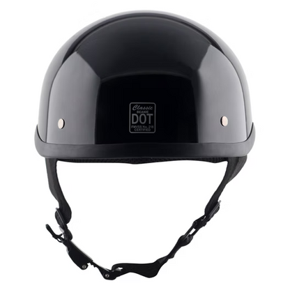 Classic Beanie Helmet Without Visor QR Glossy Black Size XS