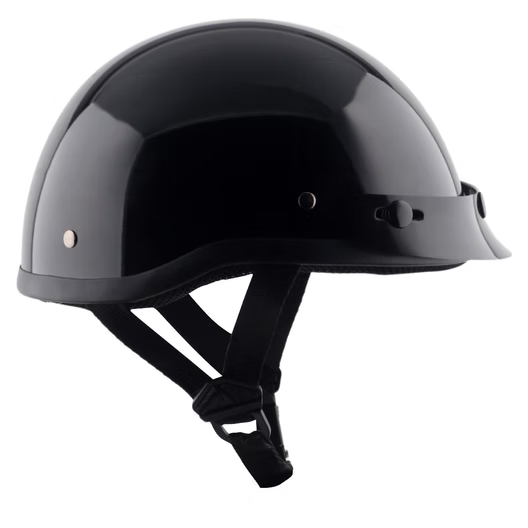 Classic Beanie Helmet with Visor QR Glossy Black Size L