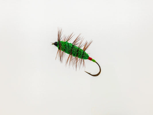 Dry Fly Green Machine Brown Hackle Bug #8