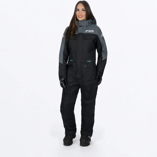 FXR Excursion Monosuit Women's Black/Char/Mint Size 10
