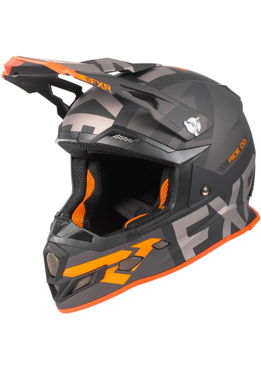 FXR Boost Evo Helmet Black and Orange Youth Size S