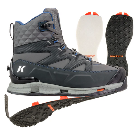 Korkers Bantam Lite Felt and Kling-On Soles Men's Size 10