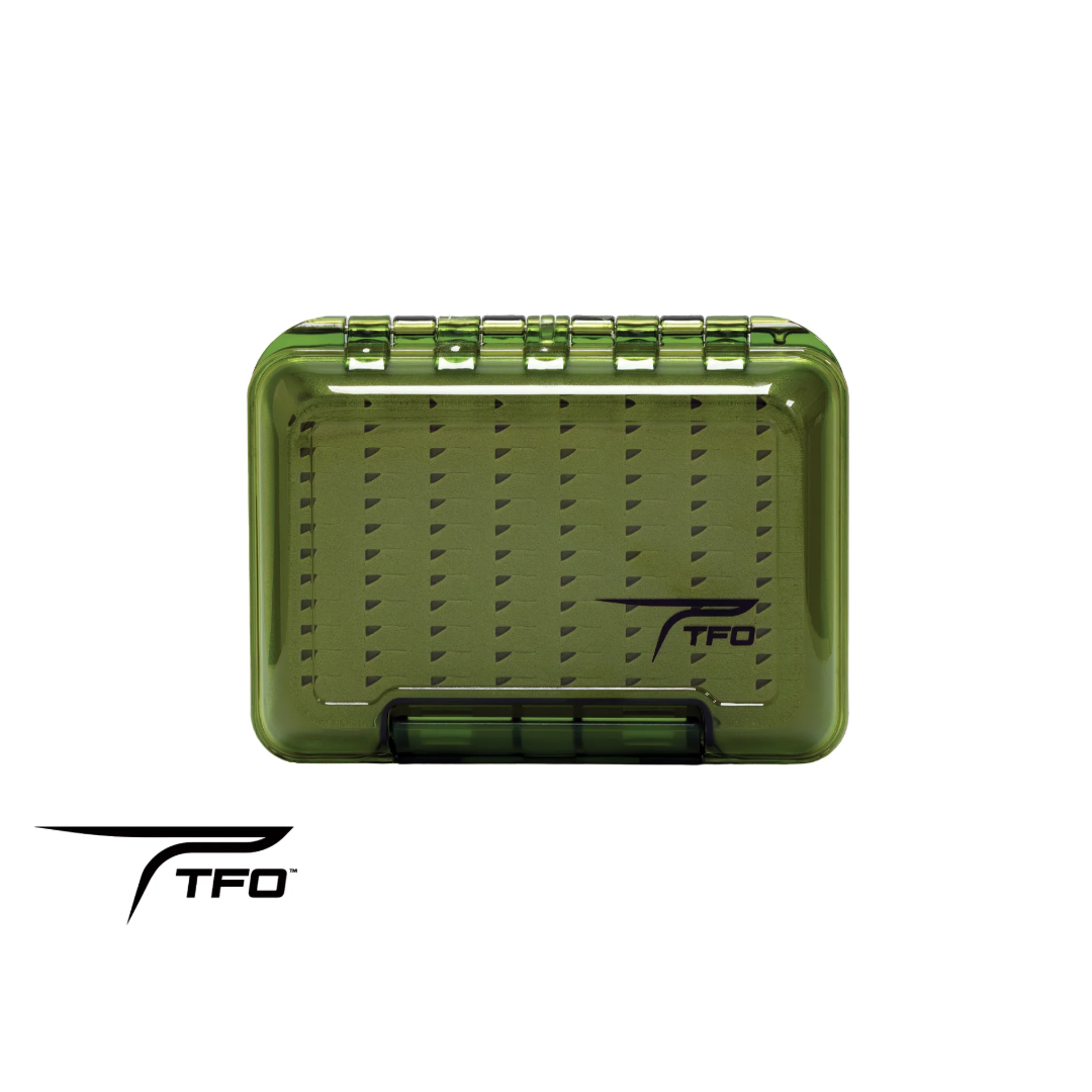TFO D/S Waterproof Triangle Split Foam Fly Box Olive Small
