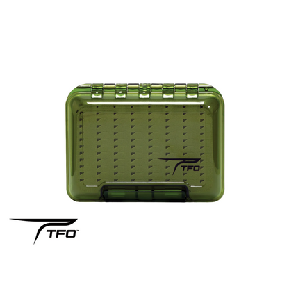 TFO D/S Waterproof Triangle Split Foam Fly Box Olive Small