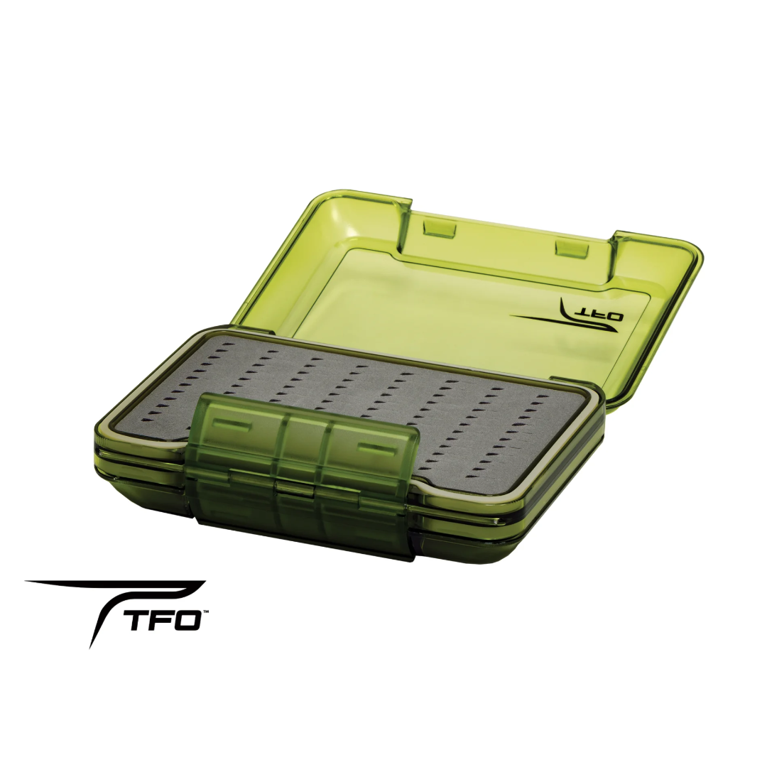 TFO D/S Waterproof Triangle Split Foam Fly Box Olive Small