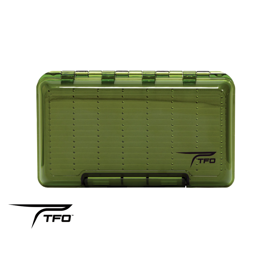 TFO D/S Waterproof Streamer Slit Foam Fly Box Olive Large