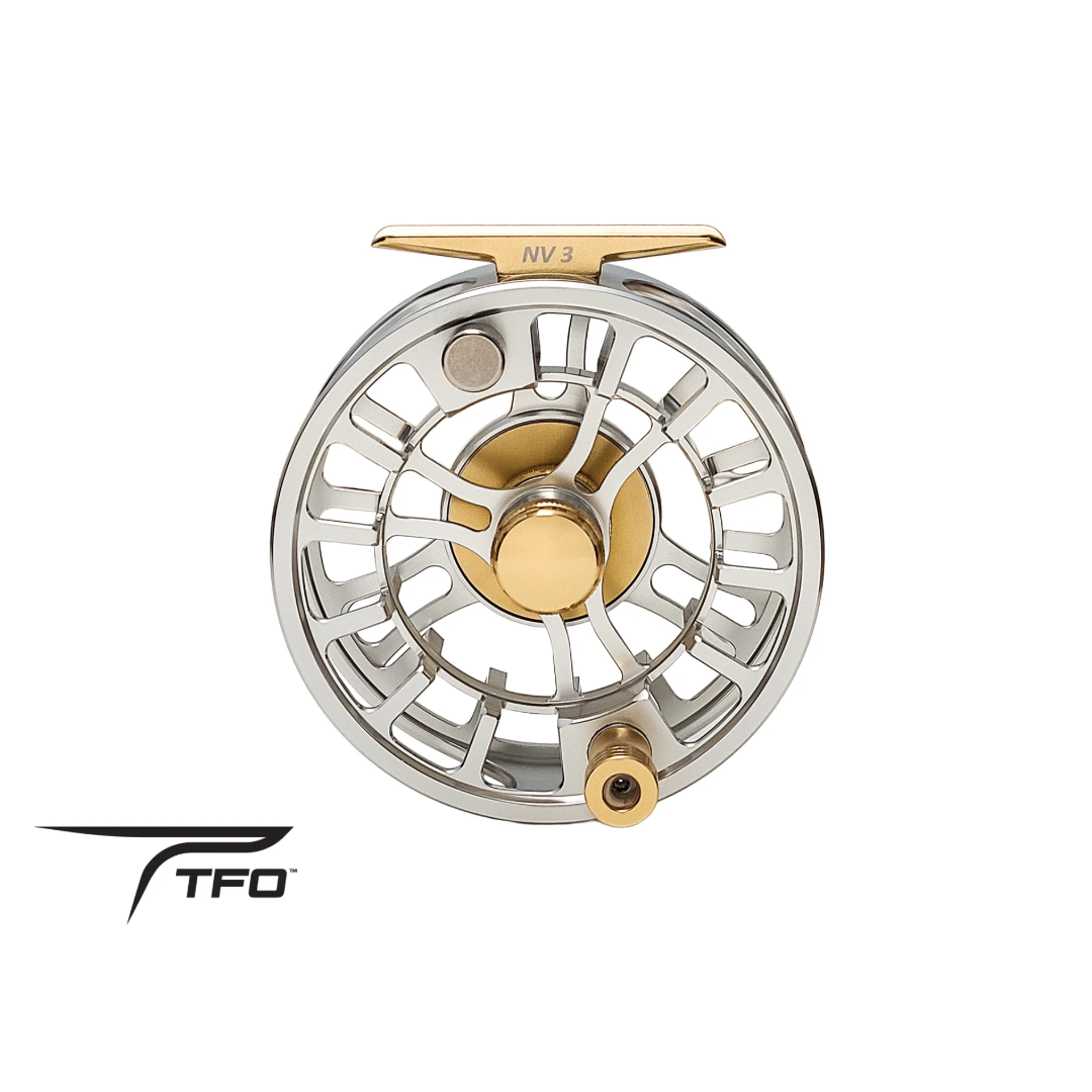 TFO NV3 7/8wt. Fly Reel Clear and Gold