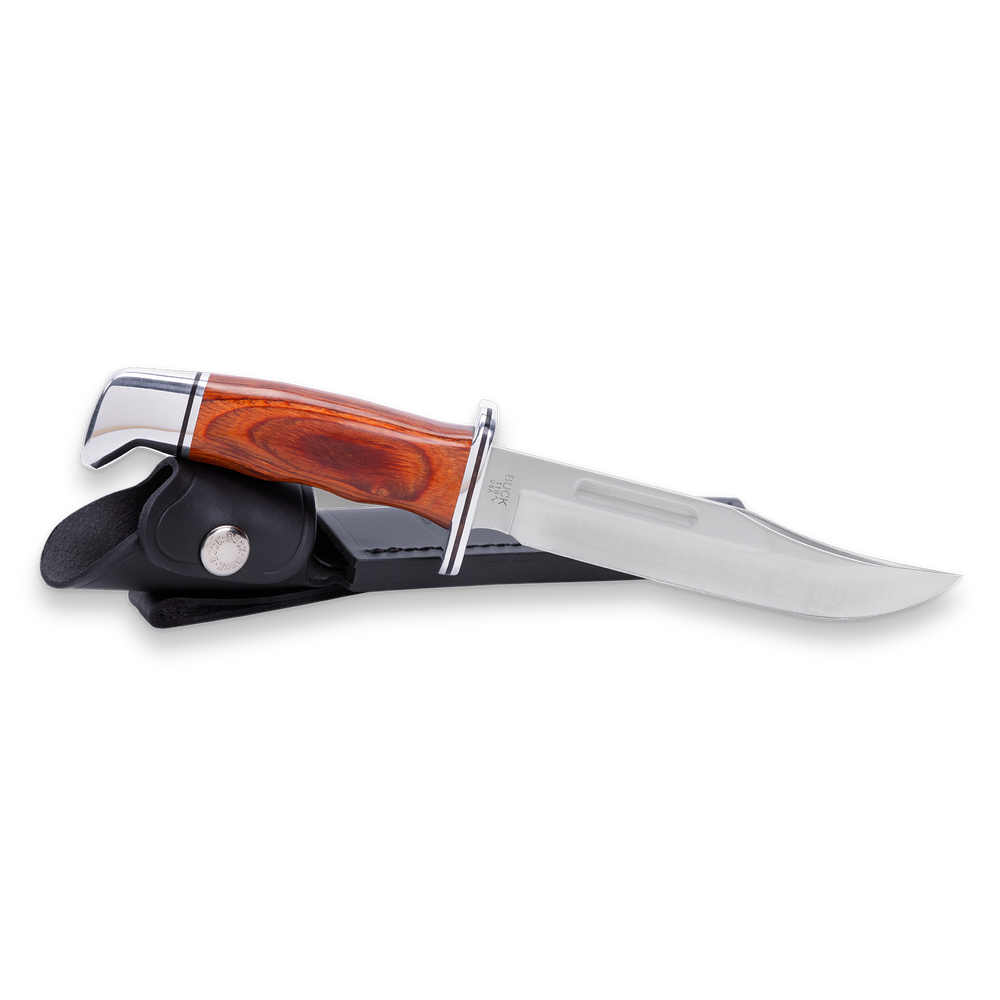 Buck 119 Special Knife with Leather Sheath DymaLux Cocobolo Heritage