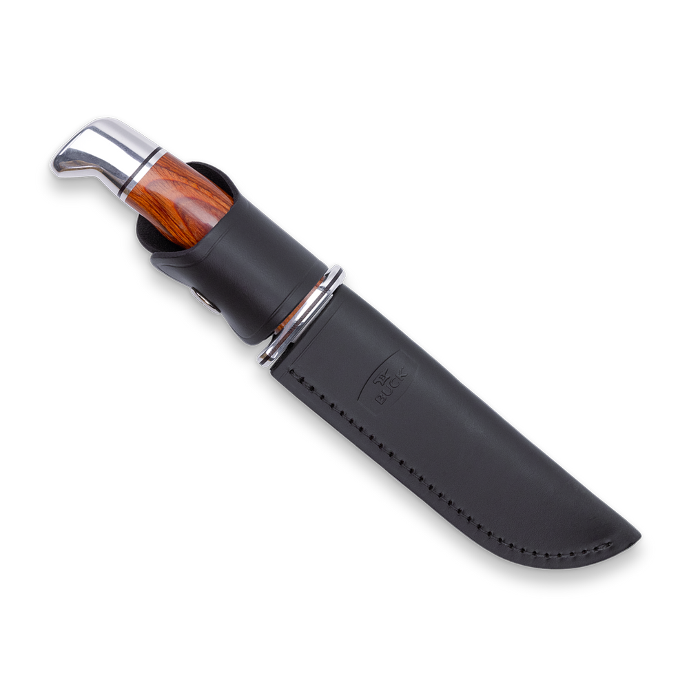 Buck 119 Special Knife with Leather Sheath DymaLux Cocobolo Heritage