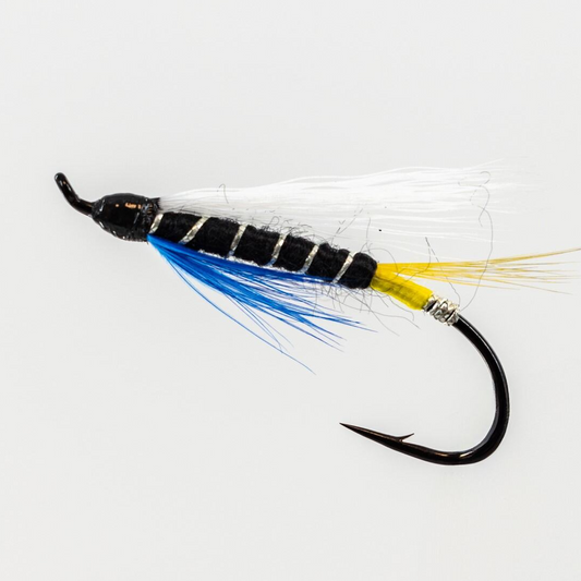 Wet Fly Blue Charm White Wing Yellow Butt #4