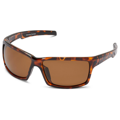 Fisherman Tern Polarized Eyewear Shiny Tortoise with Brown Lens