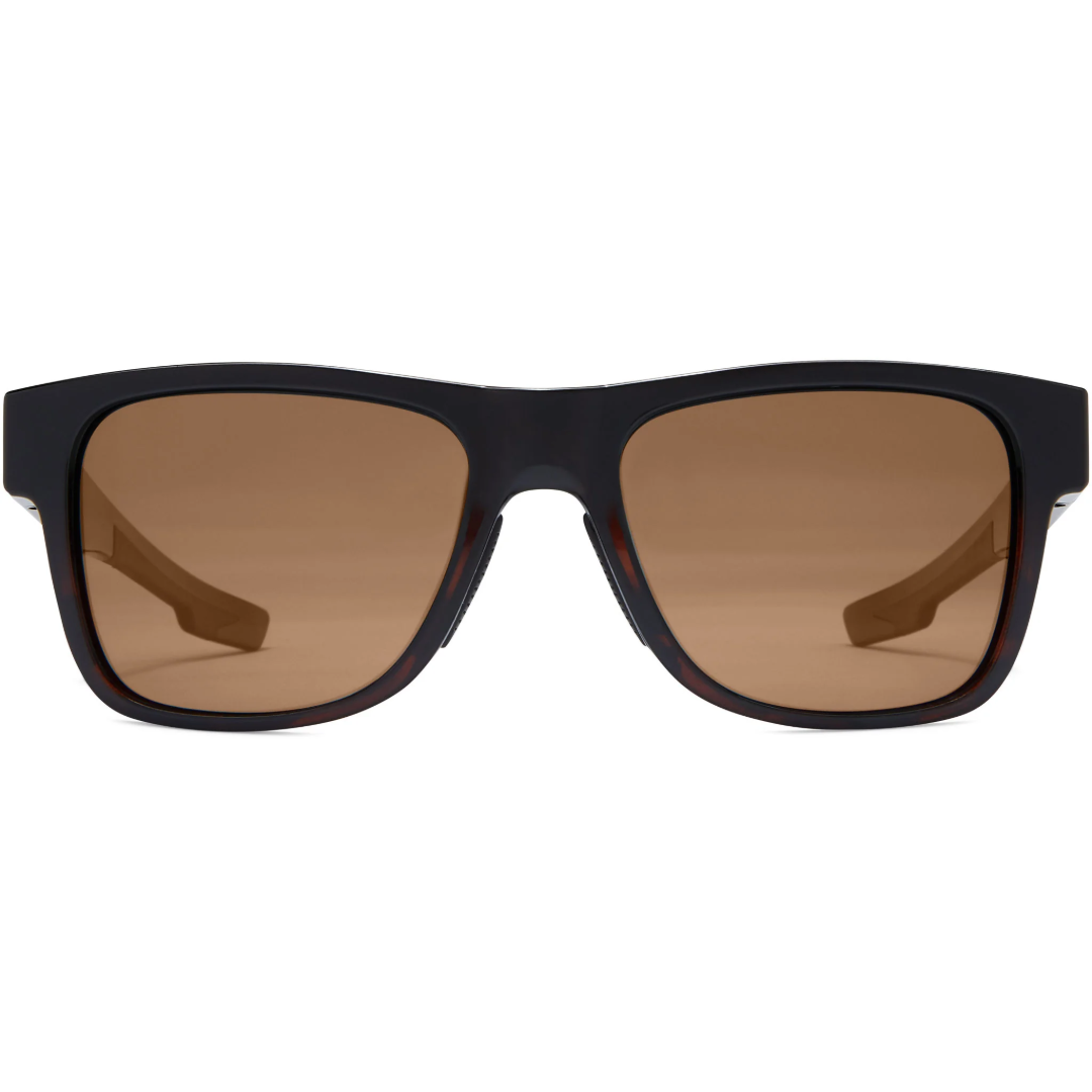 Fisherman Cover Polarized Eyewear Shiny Black Tortoise Fade with Brown Lens