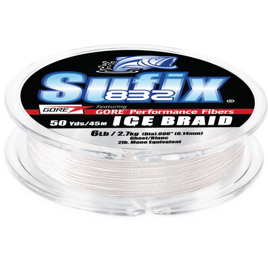 Sufix 832 Advanced Ice Braid Ghost 8 lb 50 yd