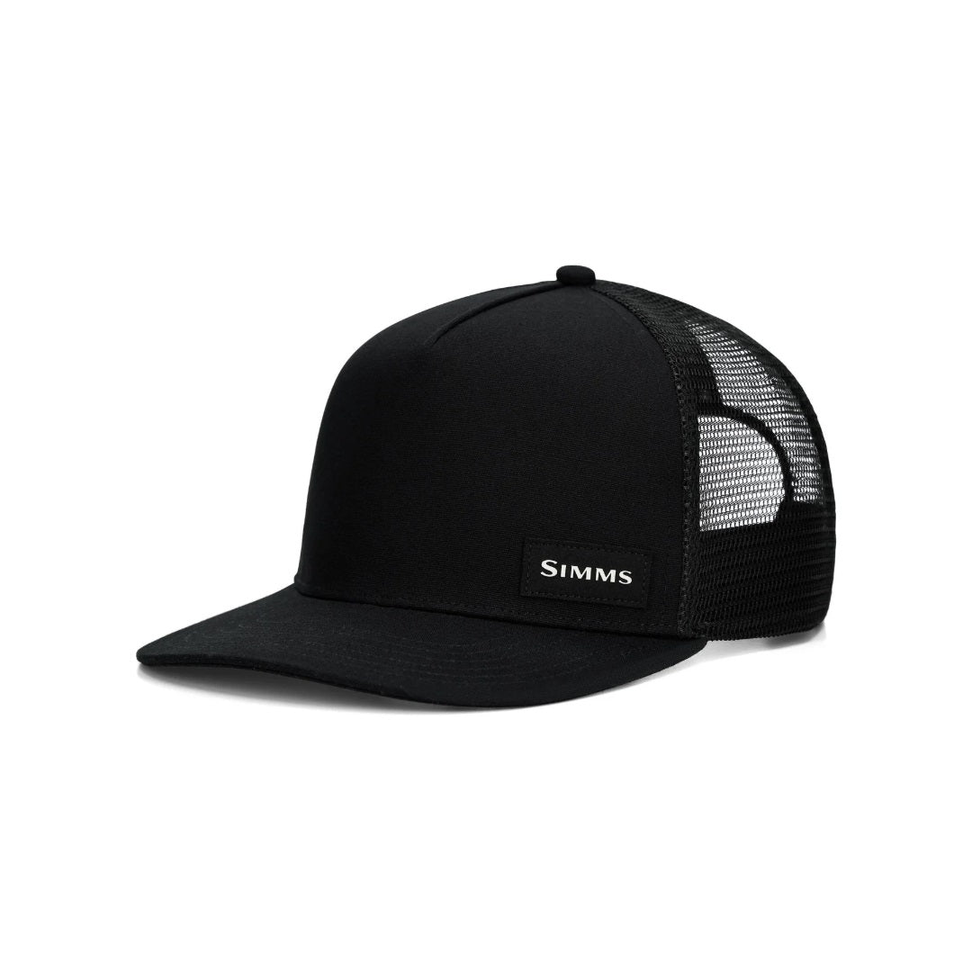Simms High Crown Flatbill Hat Black