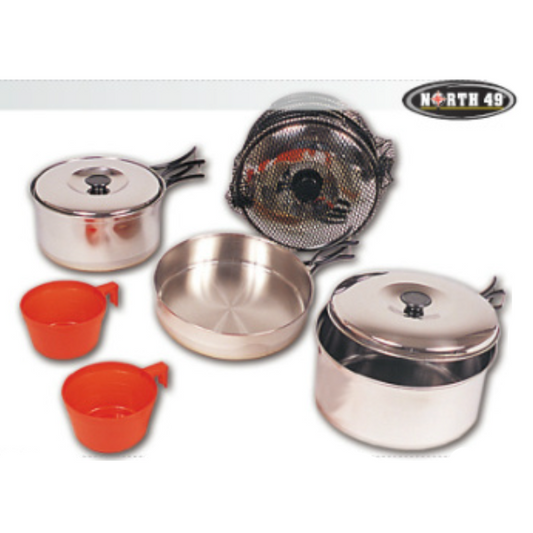 North 49 Stainless Steel 2 Person Camping Dinnerware Set