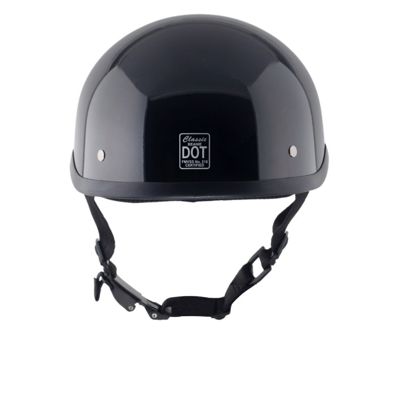 Classic Beanie Helmet Without Visor QR Glossy Black Size 2XS