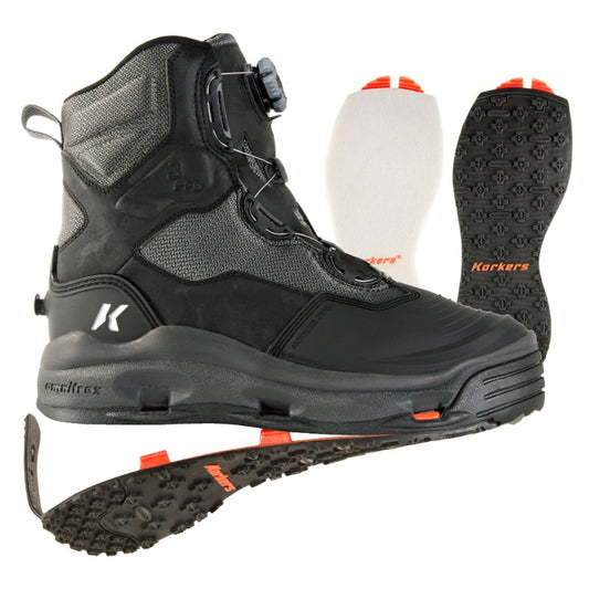 Korkers Darkhorse Boots with Felt and Kling-On Soles Size 11