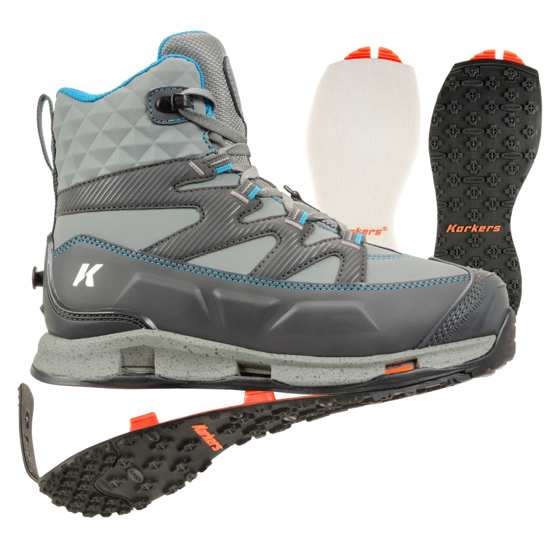 Korkers Bantam Lite Felt & Kling-On Soles Women's Size 8