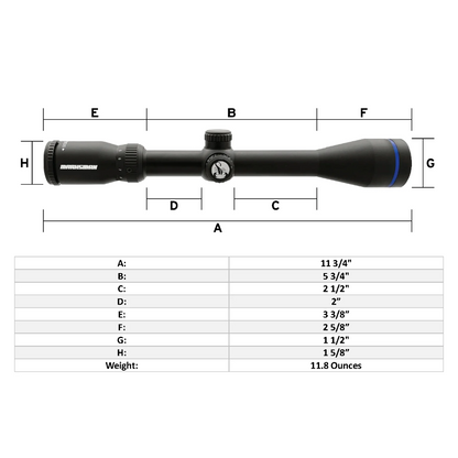 Scorpion Optics Marksman BMK 3-9x32 Scope with Rings