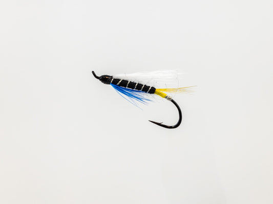 Wet Fly Blue Charm White Wing Yellow Butt #4