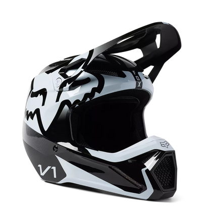 Fox V1 Leed Helmet Black and White Size M