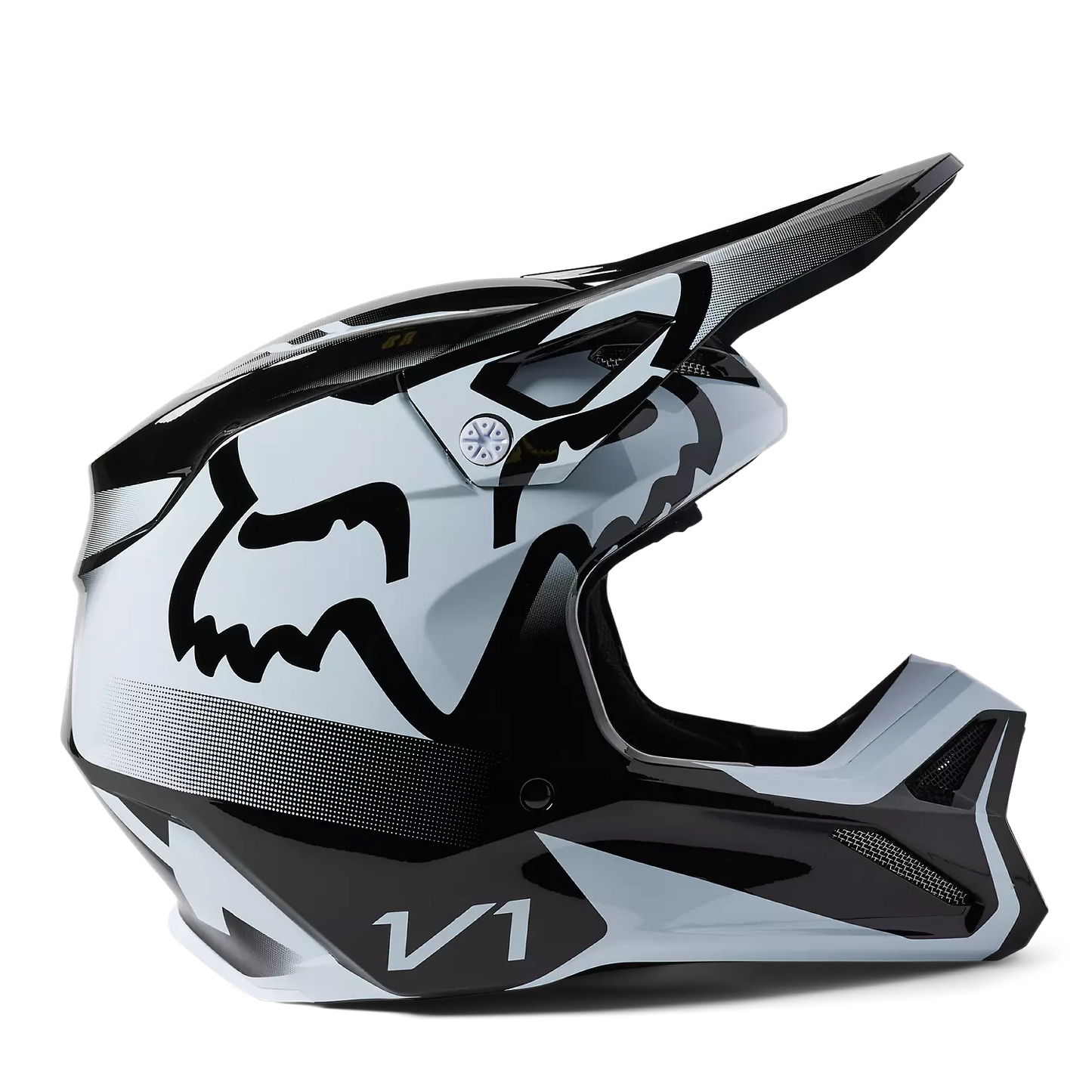 Fox V1 Leed Helmet Black and White Size M