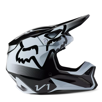 Fox V1 Leed Helmet Black and White Size M