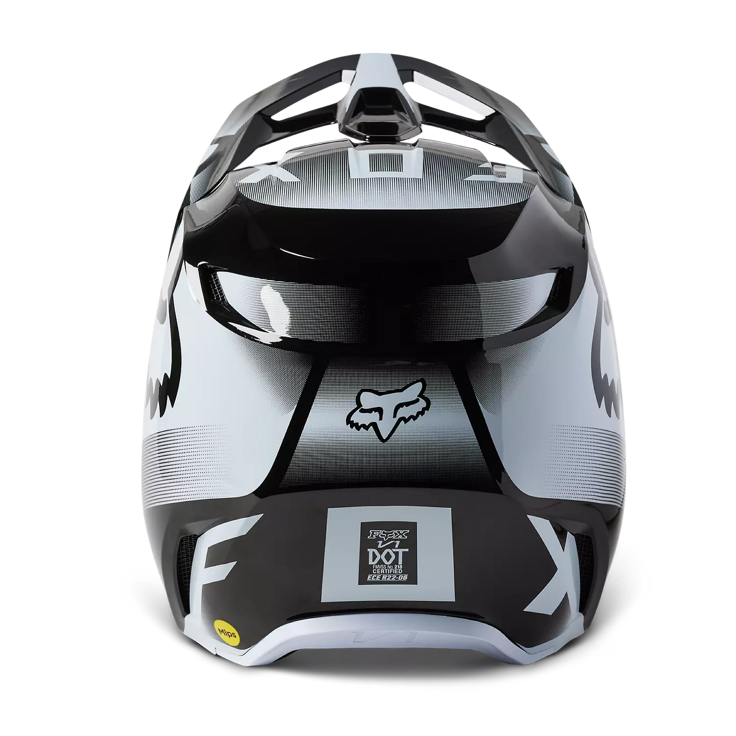 Fox V1 Leed Helmet Black and White Size M