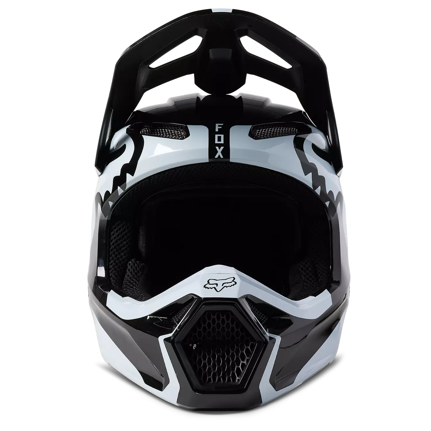 Fox V1 Leed Helmet Black and White Size M