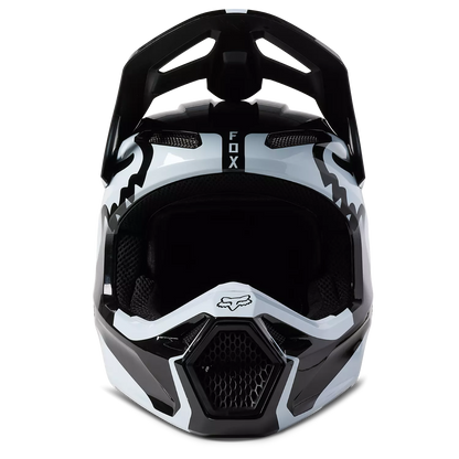 Fox V1 Leed Helmet Black and White Size M