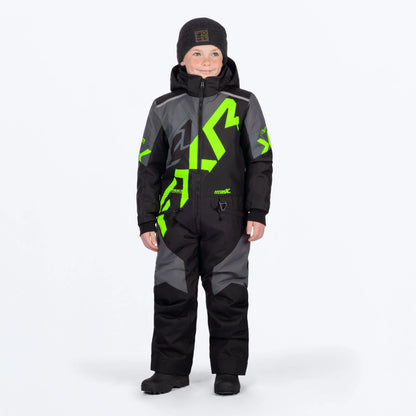 FXR Cold Cross CX Monosuit Children's Black/Charcoal/Lime Size 4