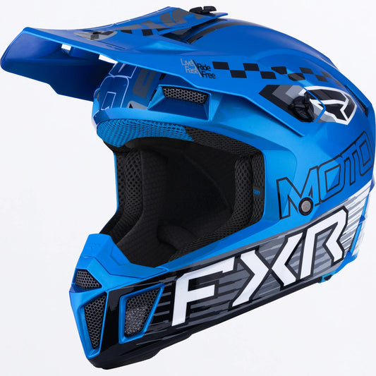 FXR Clutch MX Helmet Youth's Blue Size L