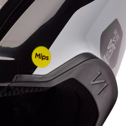 Fox V1 Morphic Helmet Black and White Size L